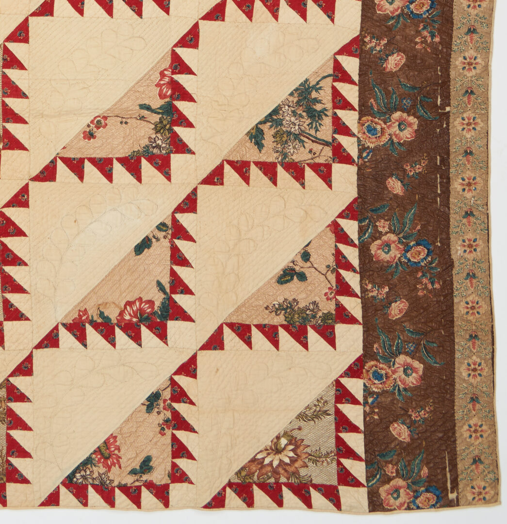 Lot 211: Scarce American Chintz Delectable Mountains Quilt Circa 1830's-1840's