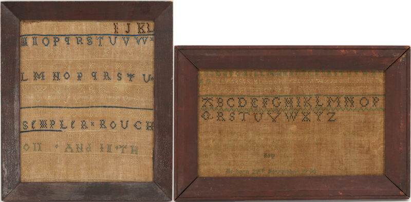 Lot 213: 2 Southern Samplers Incl. Kentucky 1811, Jane McLane & Virginia 1810, Lucy Wills