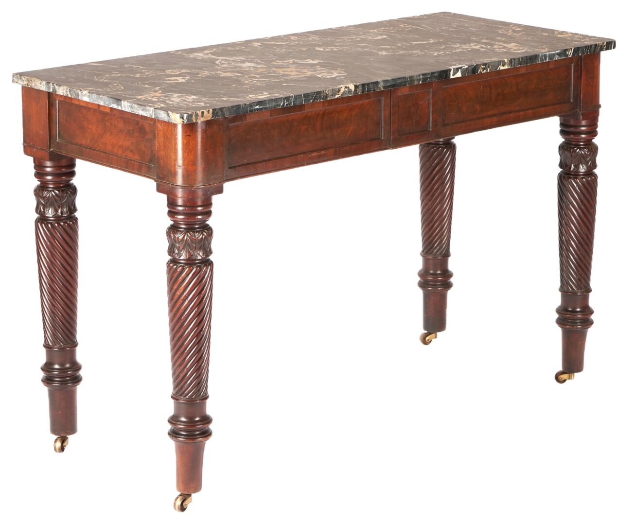 Lot 219: Classical Console Table w/ Black Marble Top