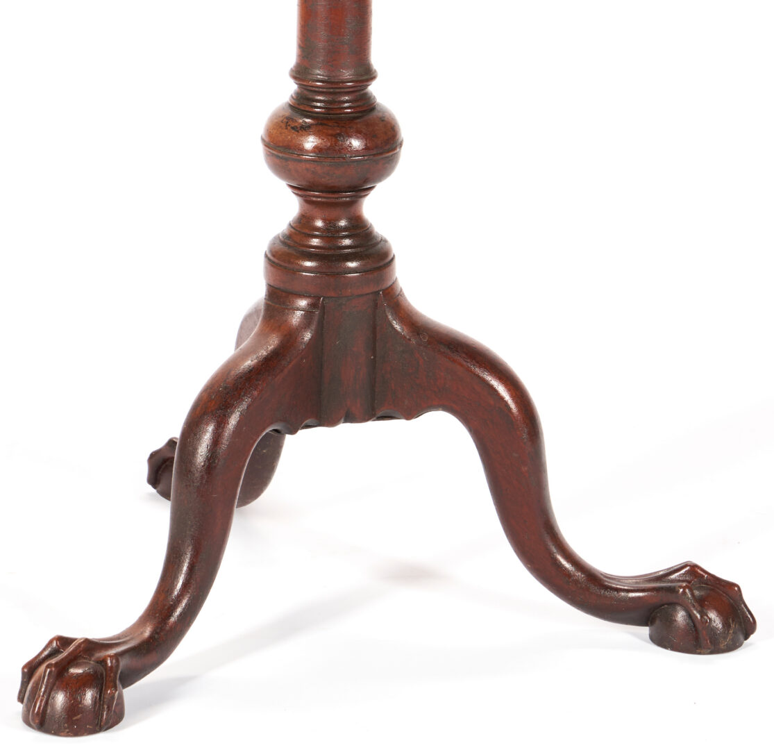 Lot 226: Chippendale Birdcage Ball and Claw Candlestand, attr. Philadelphia