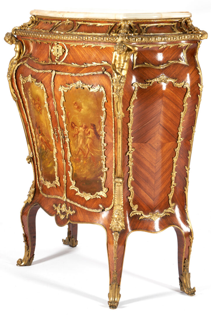 Lot 238: Louis XV Style Ormolu Mounted Cabinet, Manner of Zwiener or Linke