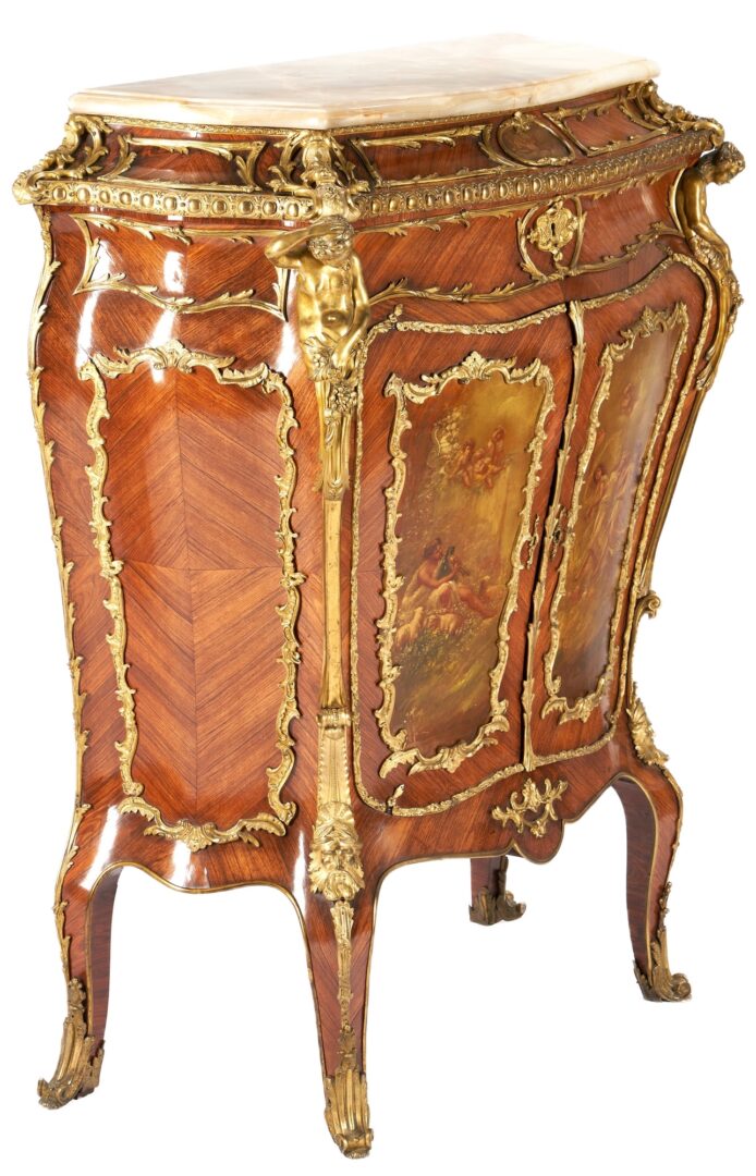 Lot 238: Louis XV Style Ormolu Mounted Cabinet, Manner of Zwiener or Linke
