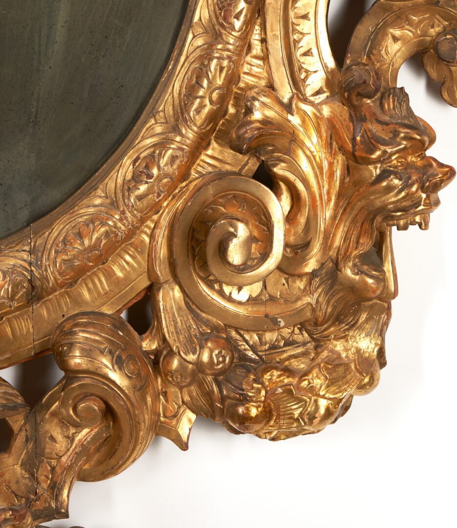 Lot 239: Very Large Italian Baroque Style Giltwood Mirror with Cherubs