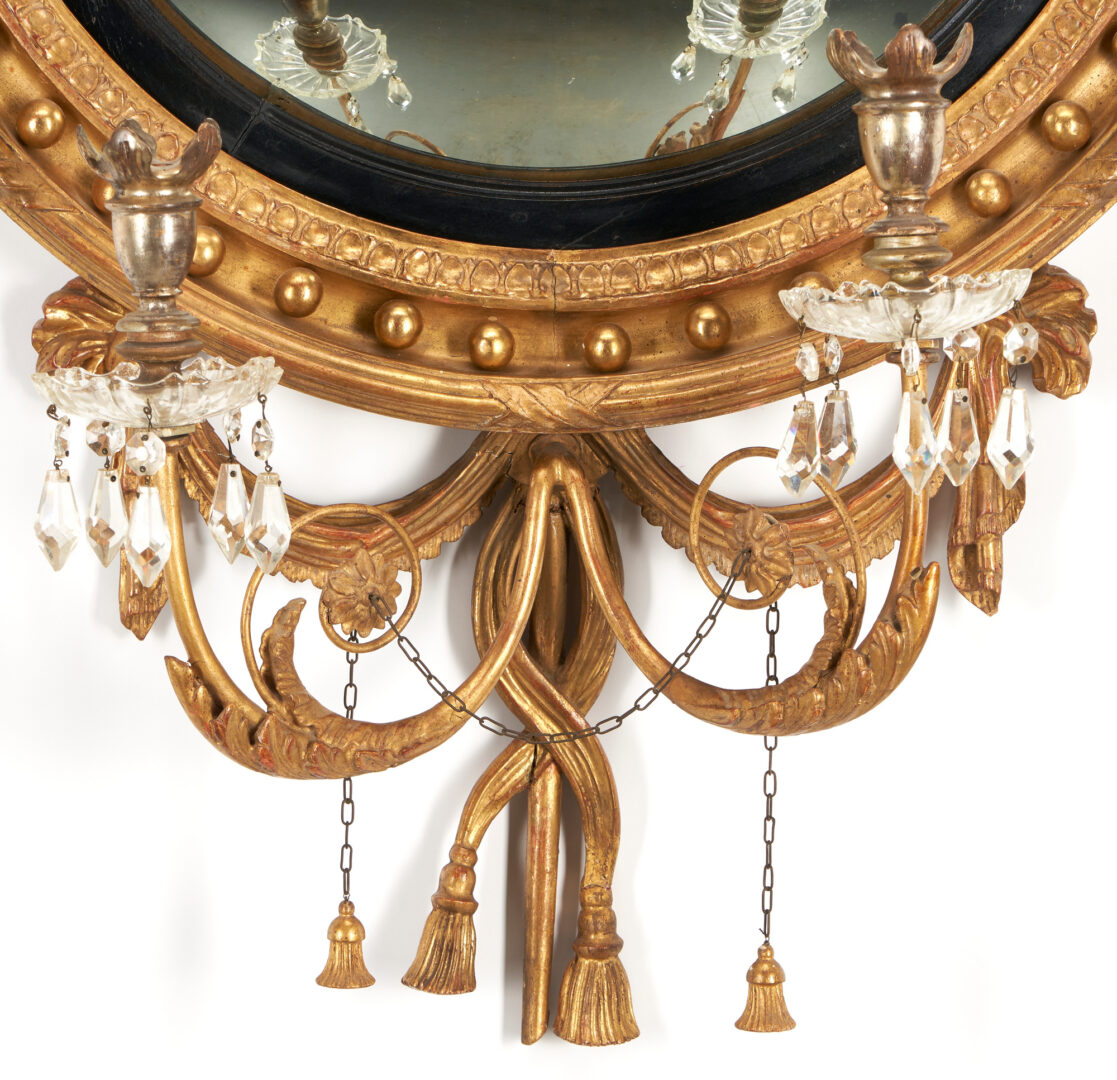 Lot 241: English Regency Style Girandole Mirror, Eagle Crest