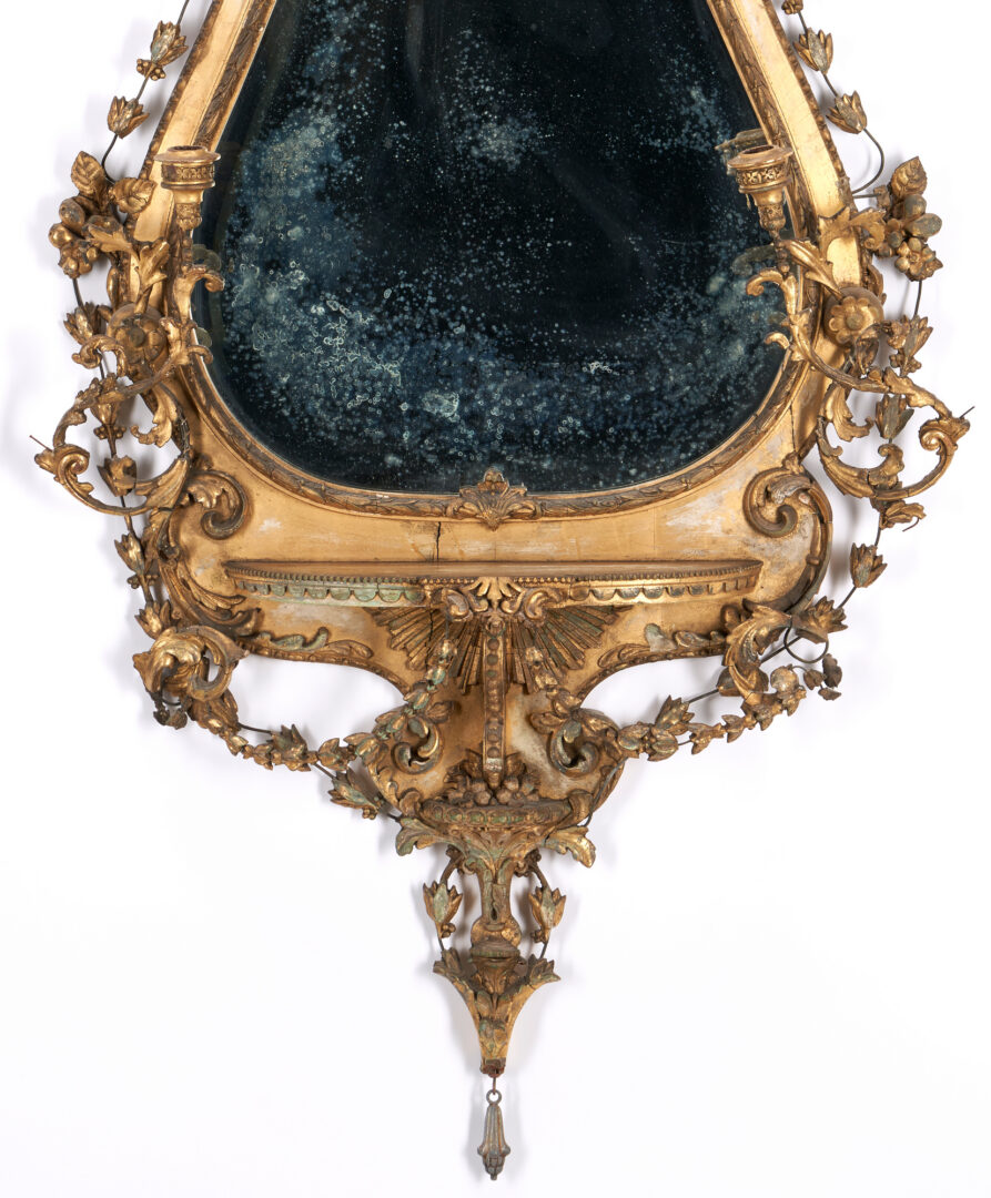 Lot 244: George III Neoclassical Giltwood Girandole Mirror