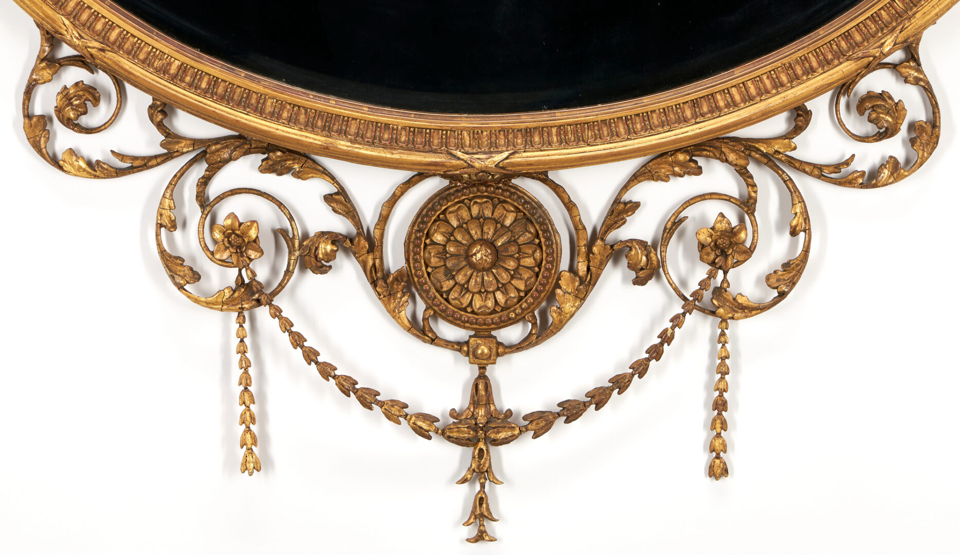 Lot 248: George III English Neoclassical Oval Giltwood Mirror