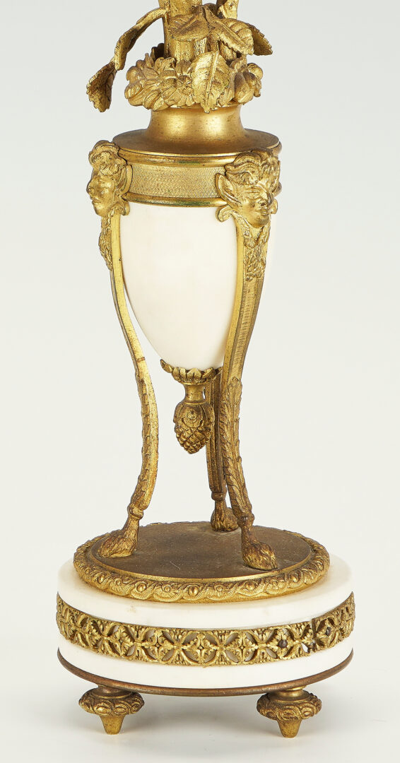 Lot 251: Louis XV Gilt Bronze Mantel Items, Ormolu Candelabras & Clock
