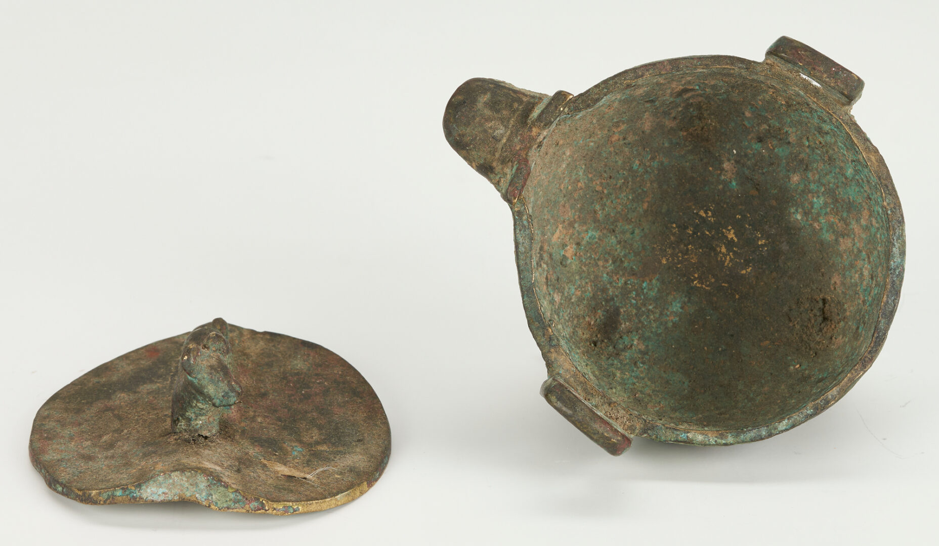 Lot 261: Small Chinese Archaic Figural Bronze Censer