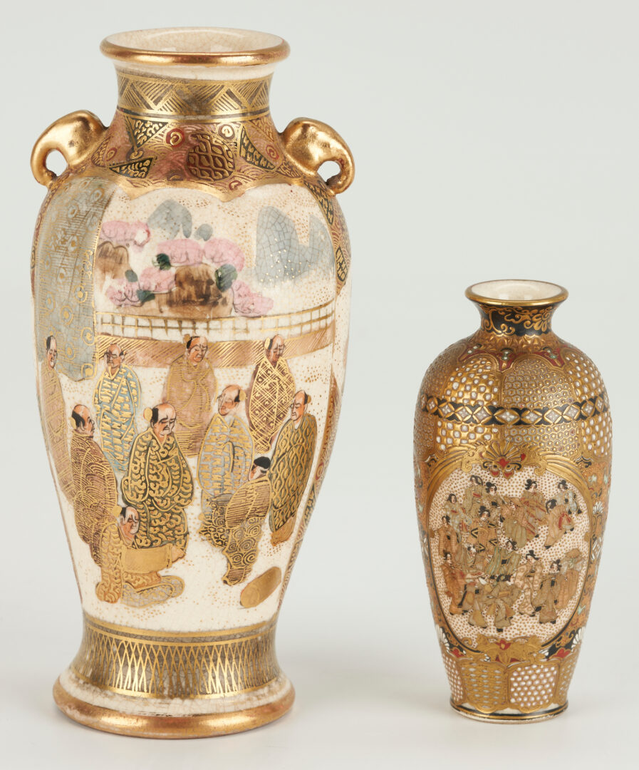 Lot 277: 4 Japanese Meiji Period Satsuma Vases, incl. Miniatures