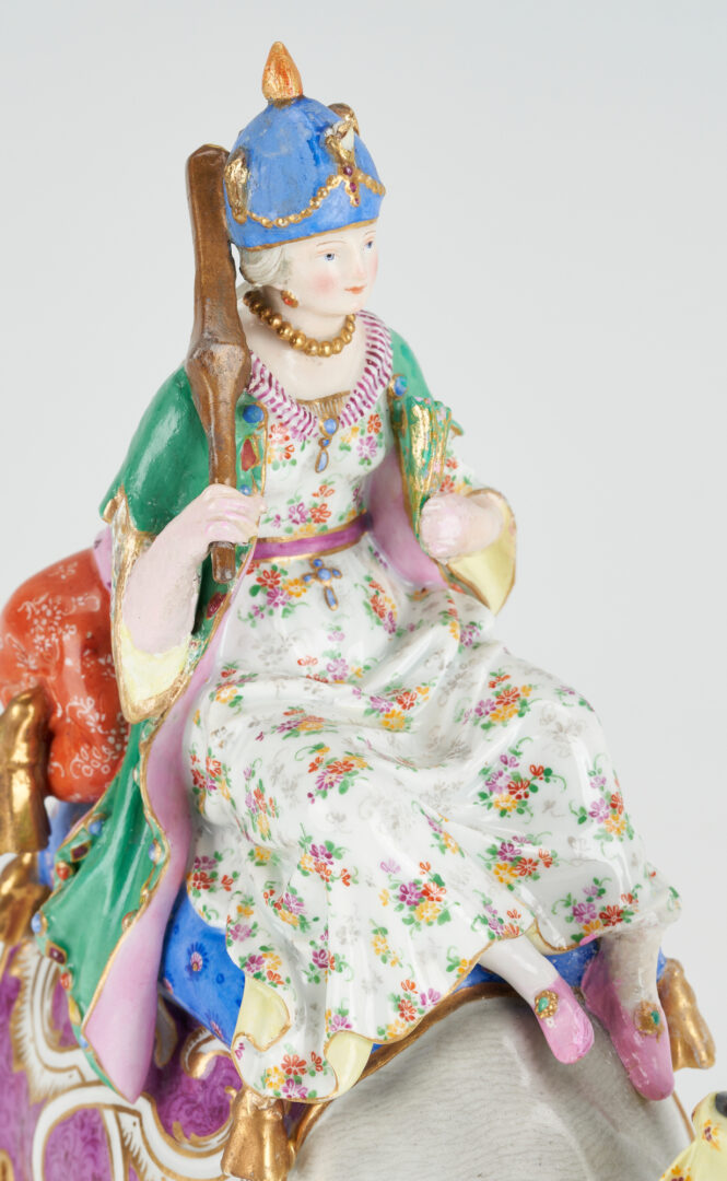 Lot 282: Meissen Porcelain Figural, Noblewoman on Elephant