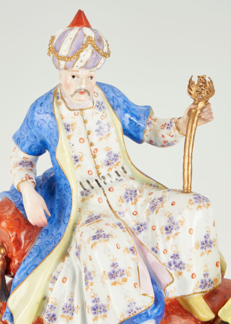 Lot 283: Porcelain Figure of Sultan and Moor on Elephant