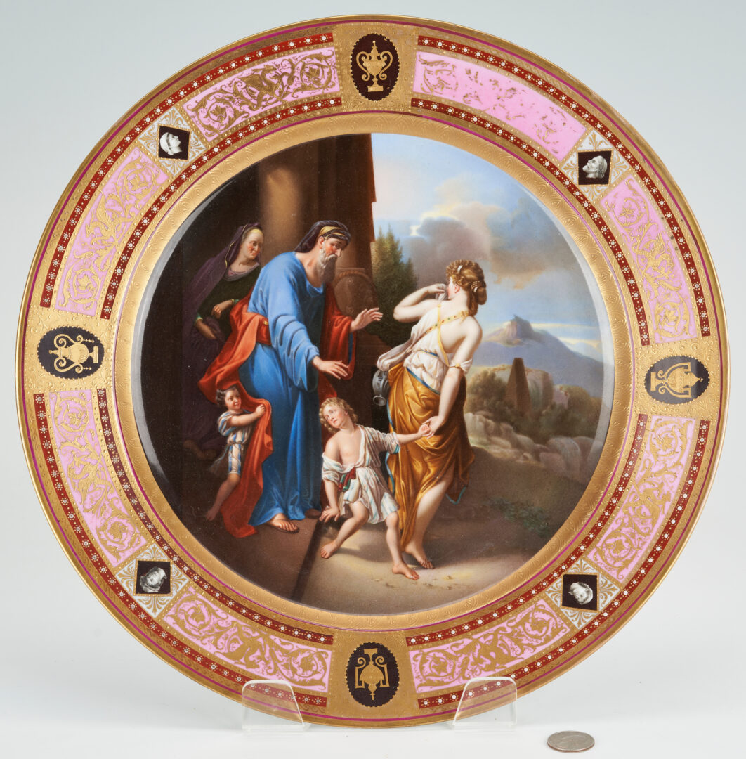 Lot 287: Royal Vienna Porcelain Charger, The Expulsion of Hagar