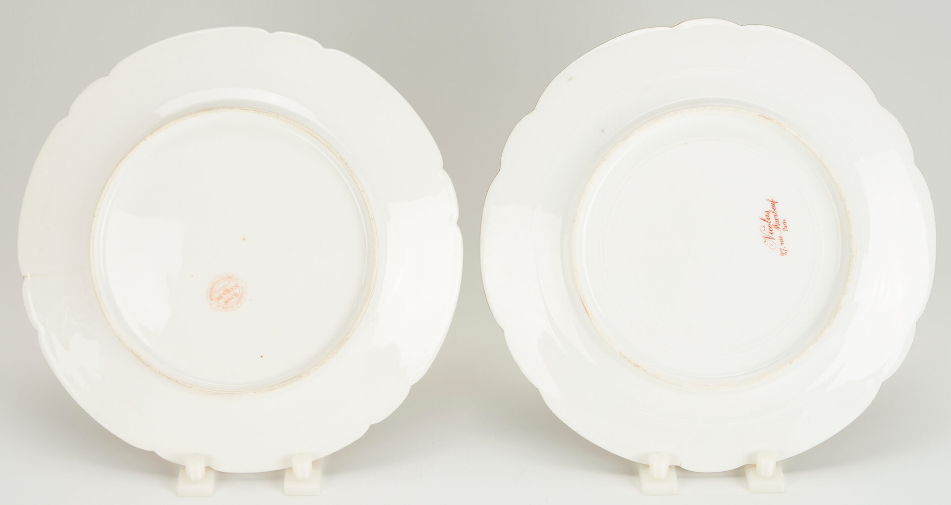 Lot 288: 106 Pcs. Sevres Mace Pink & Gilt Porcelain Dinnerware Set