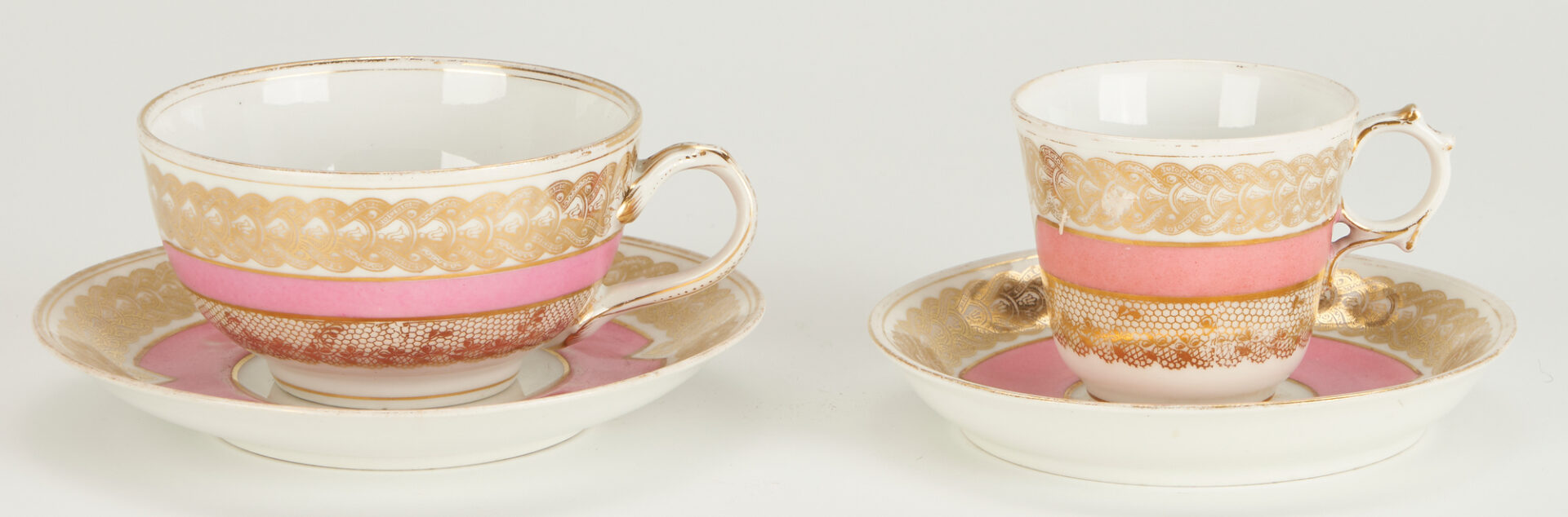 Lot 288: 106 Pcs. Sevres Mace Pink & Gilt Porcelain Dinnerware Set