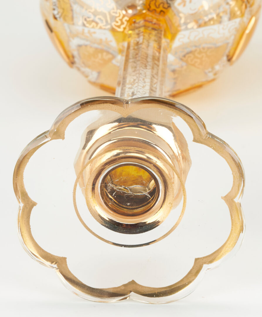 Lot 314: Set of 8 Moser Art Glass Cabochon Amber Goblets