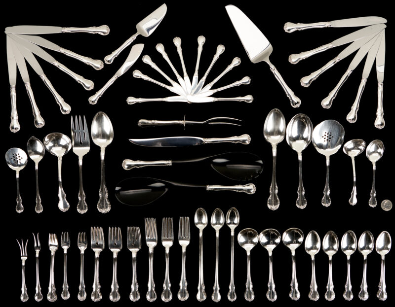 Lot 346: 122 pc. Towle French Provencial Sterling Flatware, Service for 12