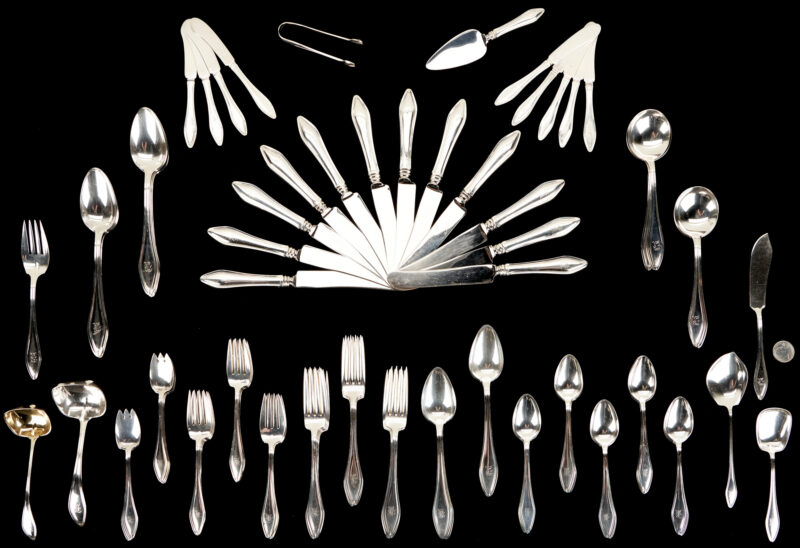 Lot 350: 94 Pcs. Towle Mary Chilton Sterling Silver Flatware