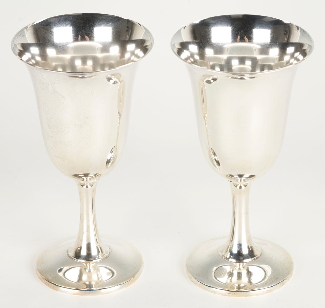 Lot 355: Set of 13 Wallace Sterling Silver Water Goblets