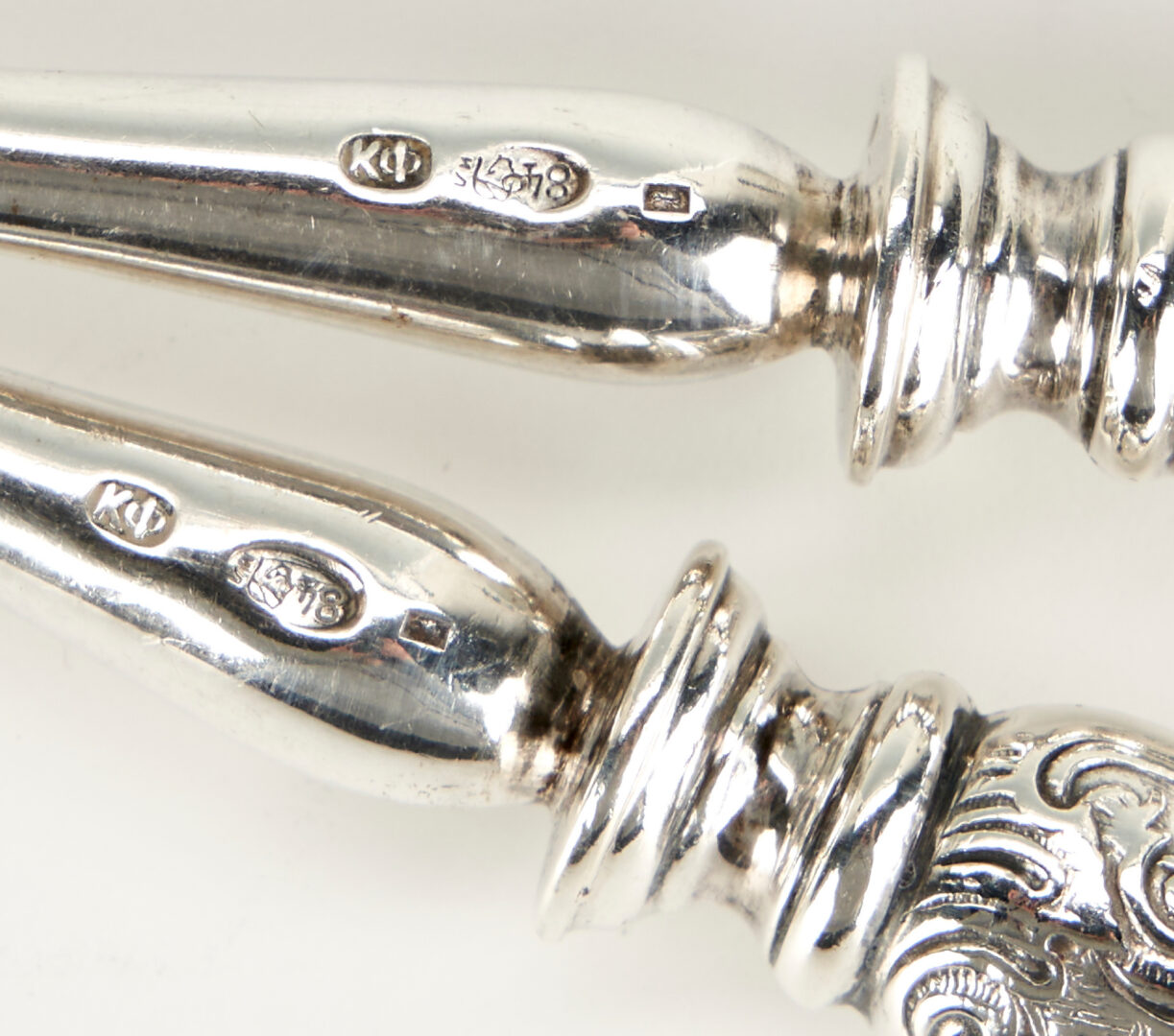 Lot 365: Set of 6 Faberge Silver Forks in Fitted Case