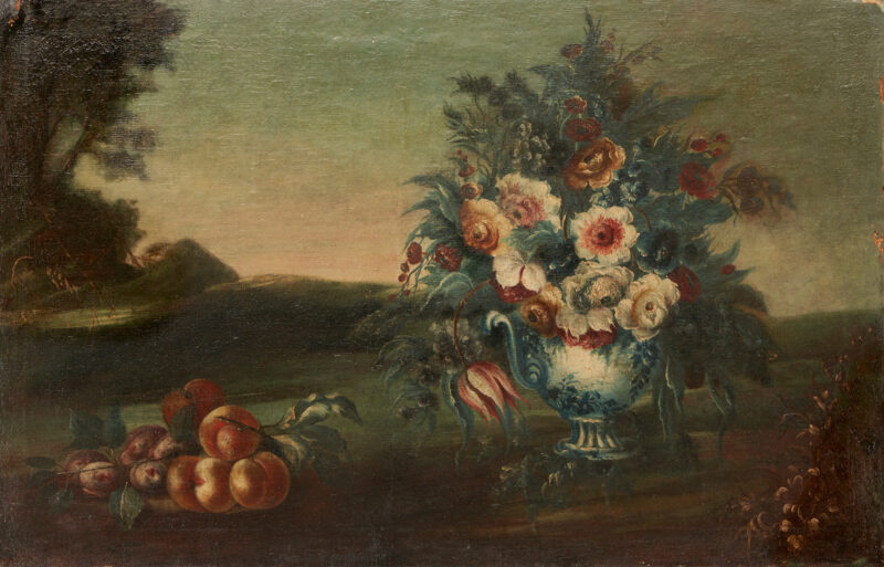 Lot 394: Flemish School O/C Still Life Painting, 18th Century