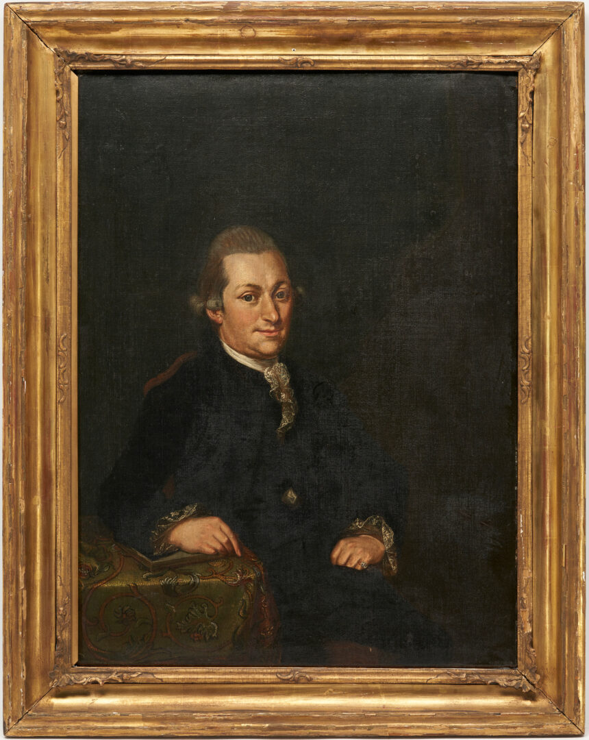Lot 396: English 18th c. O/C Portrait of a Gentleman, James A. Bodel