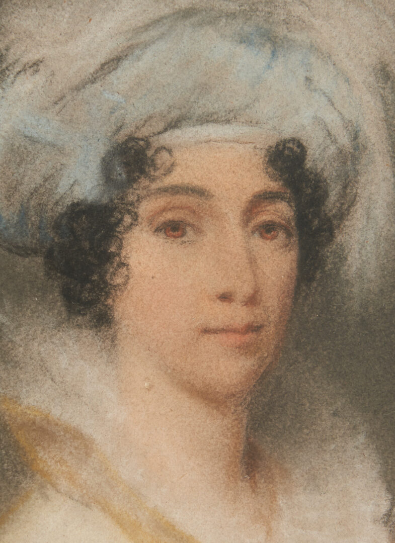 Lot 397: 2 Continental School Pastel Pendant Portraits, c. 1800