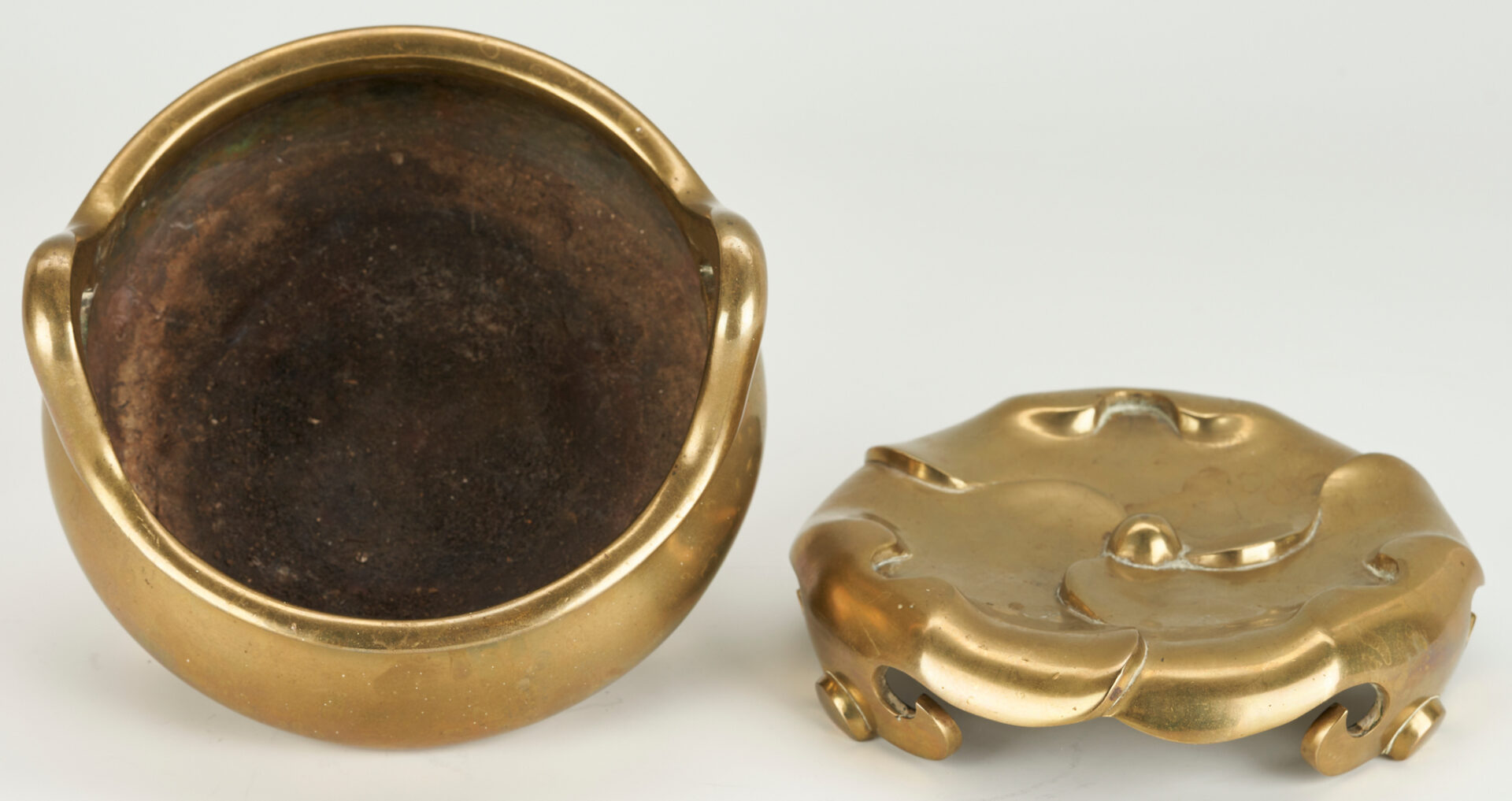 Lot 3: Chinese Gilt Bronze Censer & Stand, Ming Style