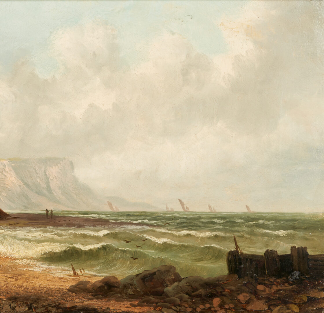 Lot 404: 2 Signed 19th C. Coastal Oil Landscapes, English & Dutch