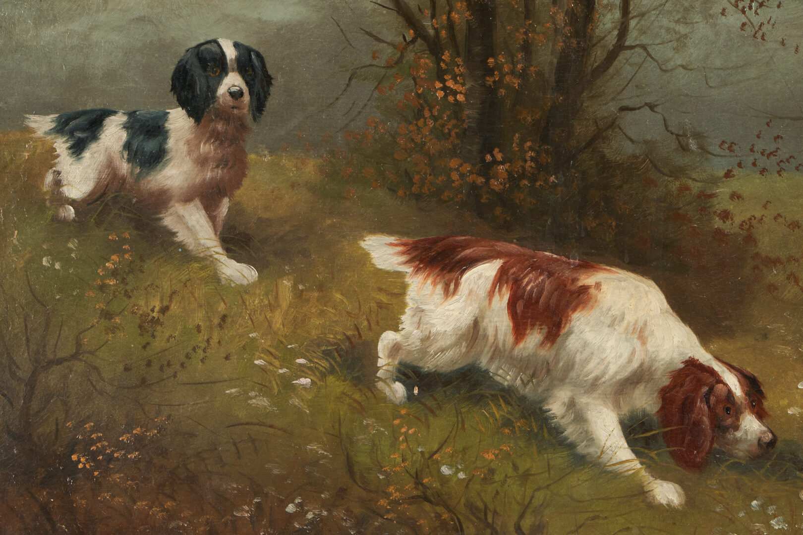 Lot 410: David Motley Oil Painting, English Spaniels