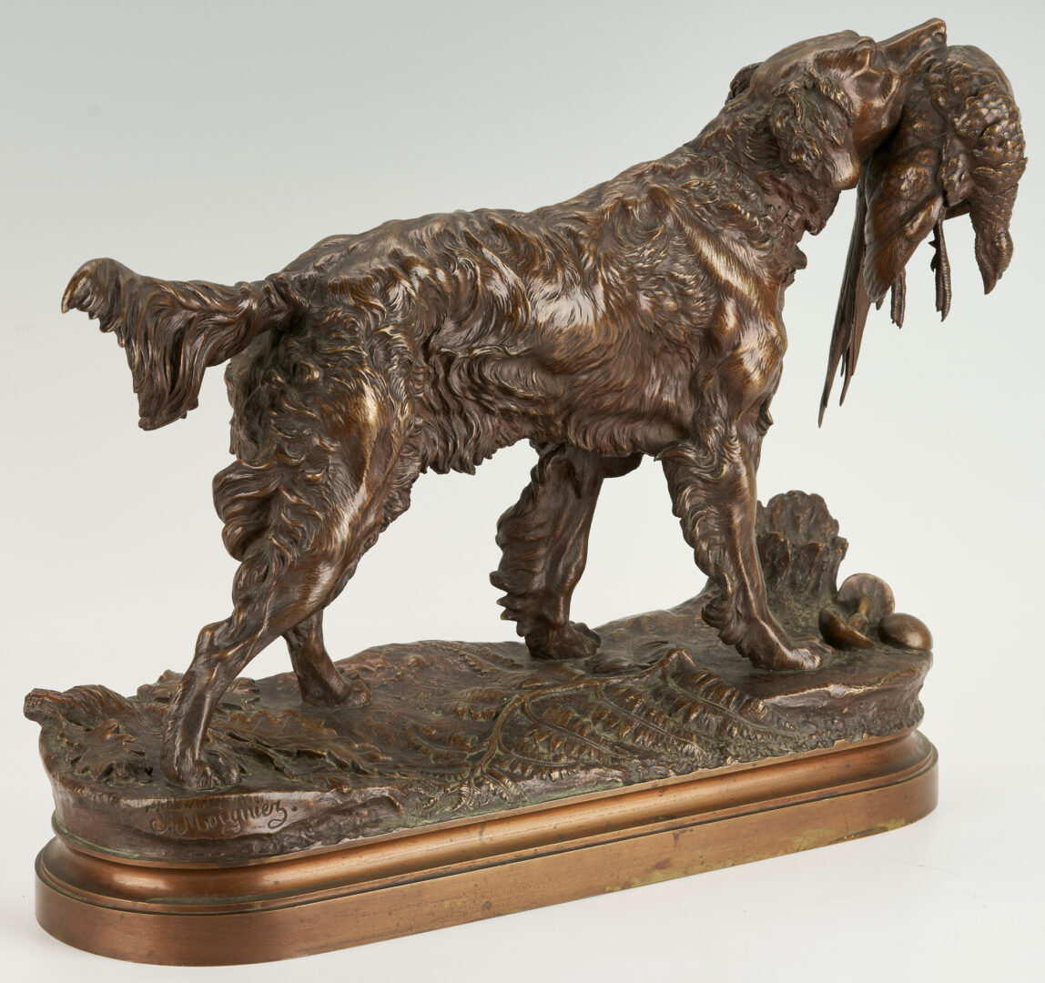 Lot 411: Jules Moigniez Bronze Hunting Dog Sculpture