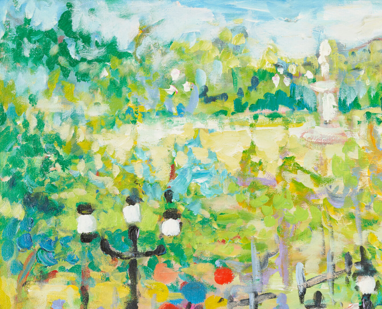 Lot 419: Arthur Weeks Oil on Canvas Painting, Tuileries Cafe