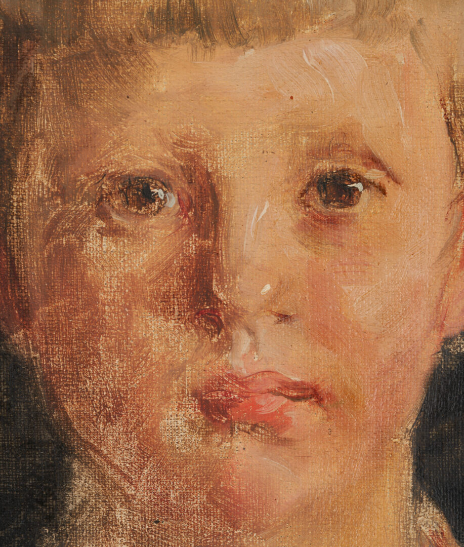 Lot 426: Simon Baus O/C Portrait Painting of a Young Girl
