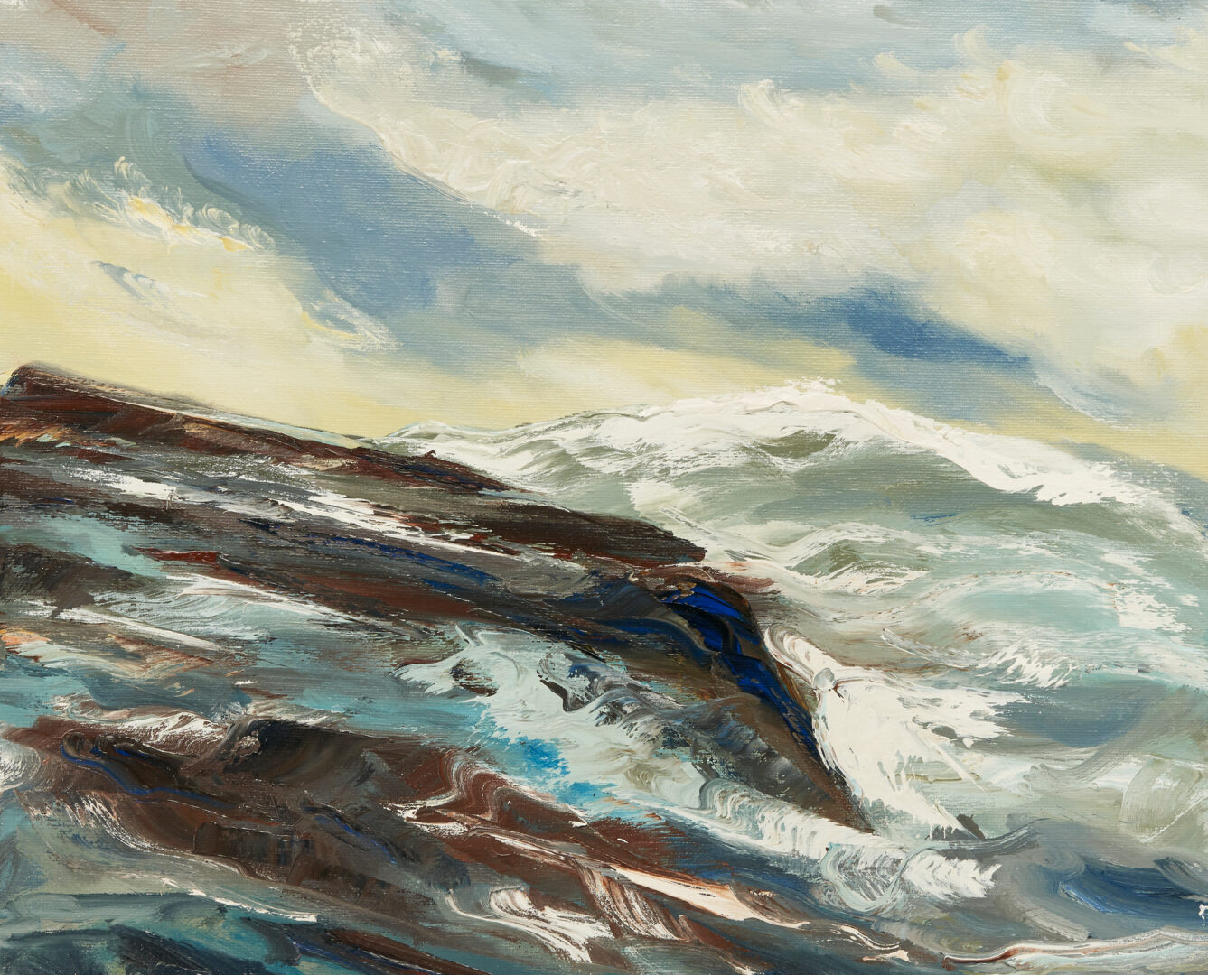 Lot 435: C. Kermit Ewing O/C Expressionist Coastal Painting