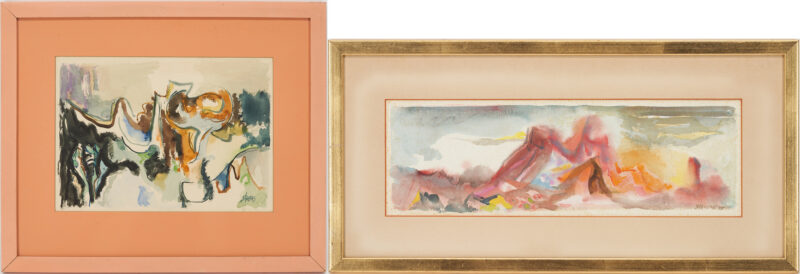 Lot 437: 2 Walter Hollis Stevens Small Abstract Watercolor Paintings