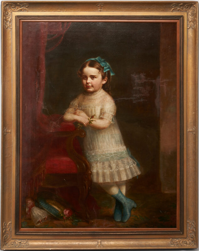 Lot 449: George Dury Large O/C Portrait of Anne Dallas Dudley
