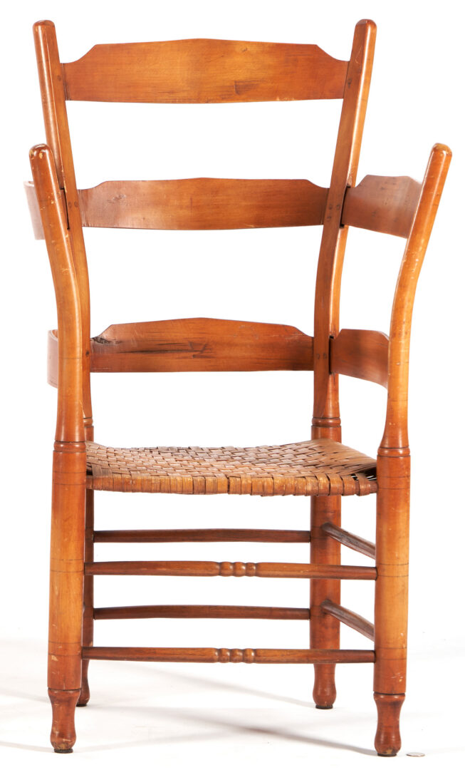 Lot 450: 3 Ladderback Chairs attr. Tennessee, Exhibited