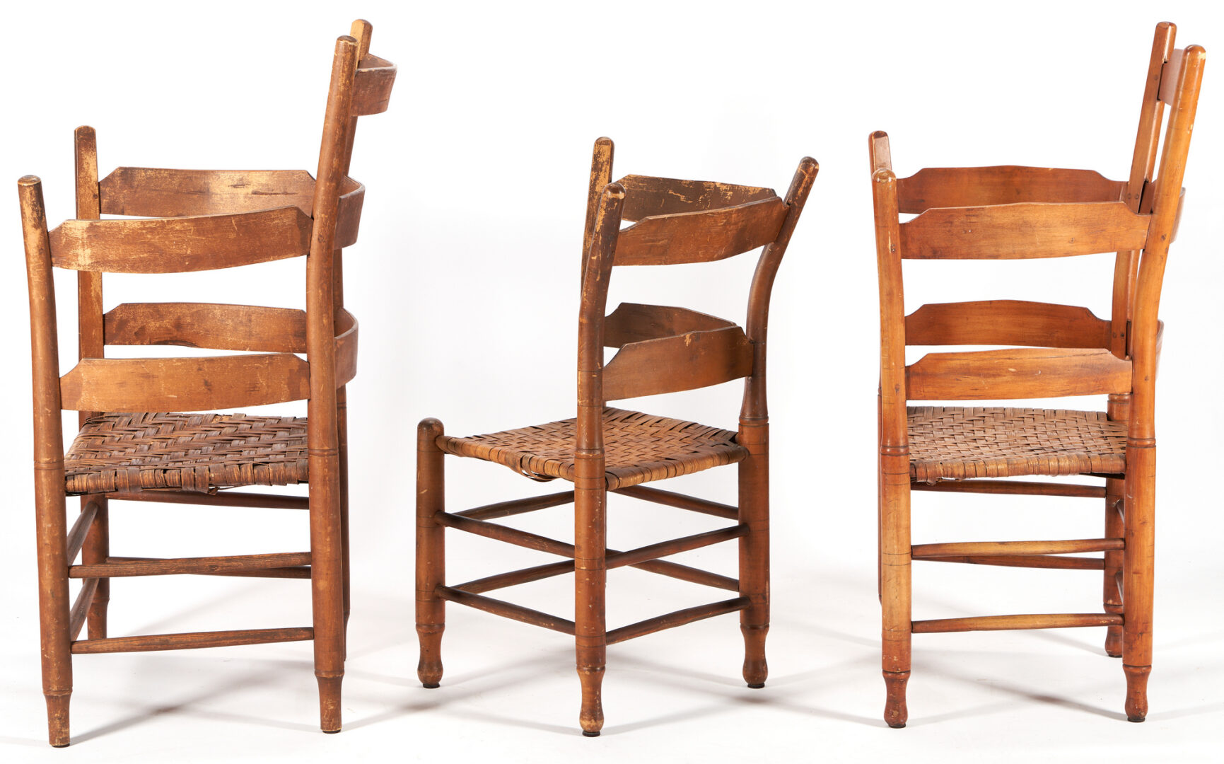 Lot 450: 3 Ladderback Chairs attr. Tennessee, Exhibited