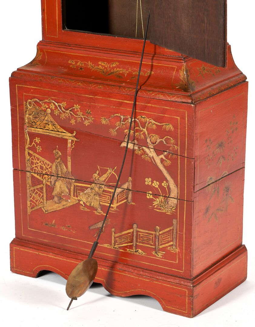 Lot 468: C. Ward British Tall Clock with Chinoiserie Case