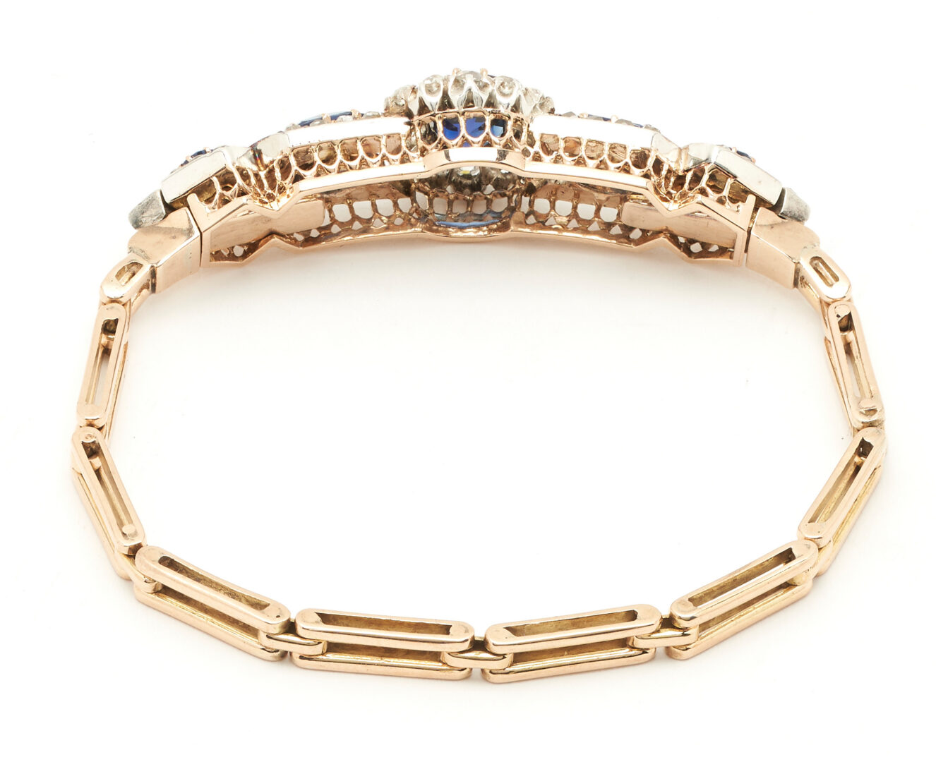 Lot 48: Late 19th Cent. Austrian Sapphire & Diamond Bracelet