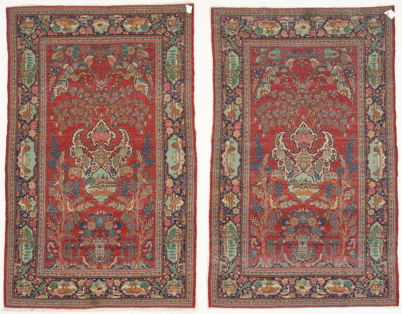 Lot 494: 2 Kashan Pictorial Persian Carpets