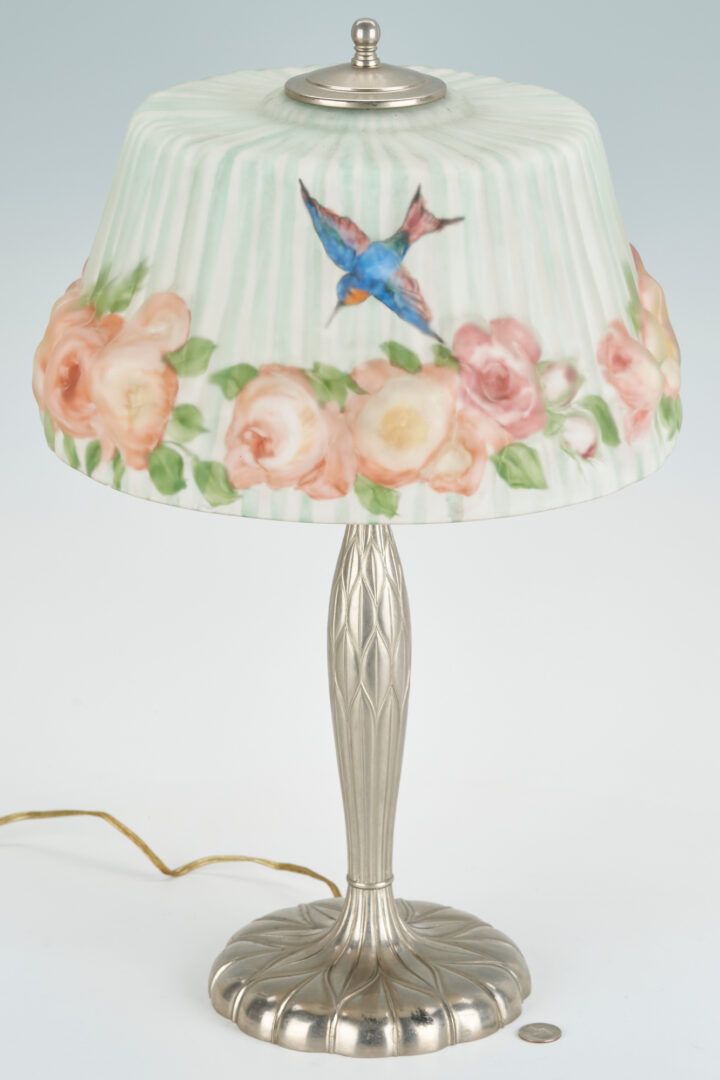 Lot 504: Pairpoint Reverse Painted Puffy Table Lamp