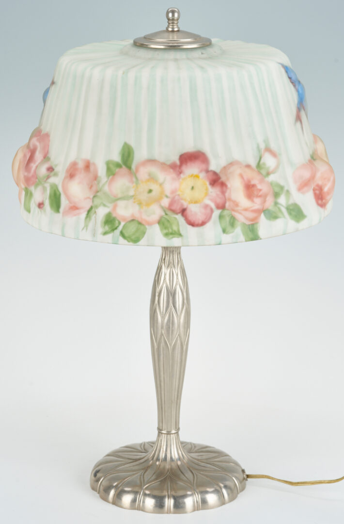 Lot 504: Pairpoint Reverse Painted Puffy Table Lamp