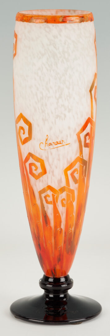 Lot 505: Schneider Le Verre Fougeres Art Glass Vase