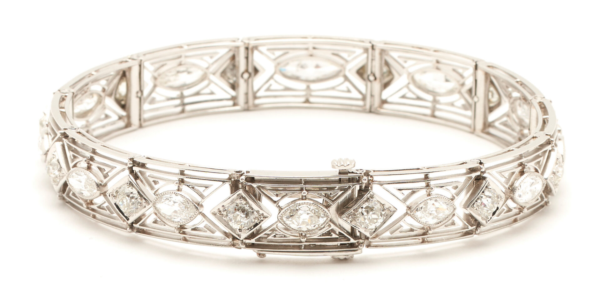 Lot 50: Art Deco Platinum & Diamond Bracelet