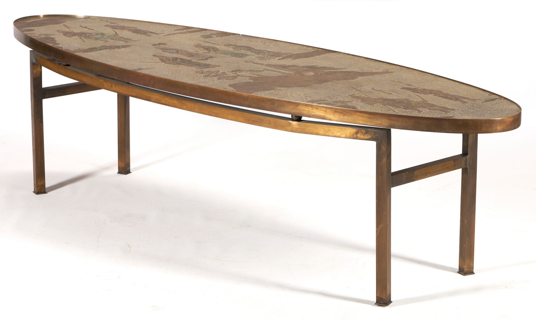 Lot 521: Philip and Kelvin Laverne Oval Chan Cocktail Table