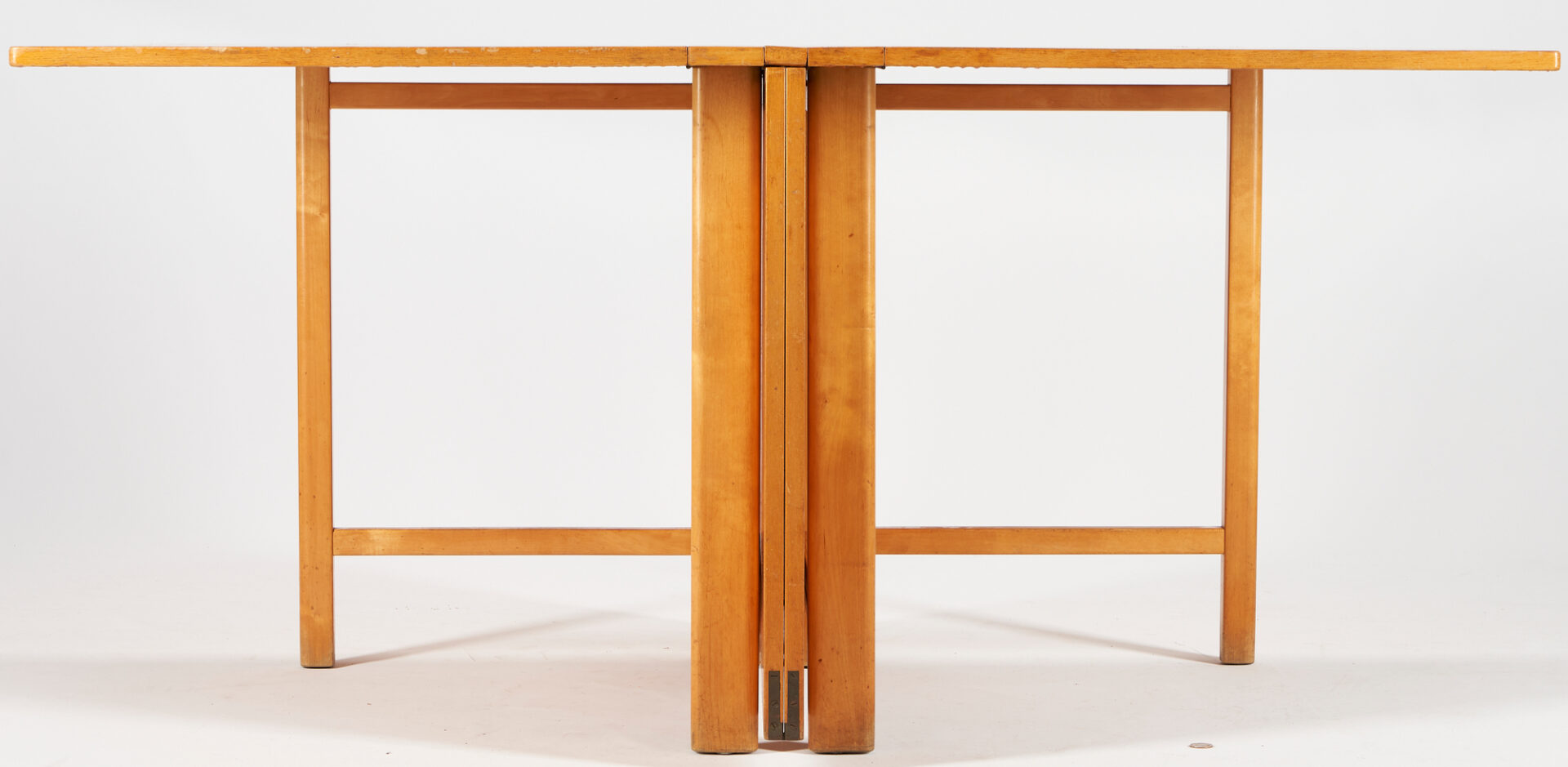 Lot 527: Maria Drop-Leaf Beech Dining Table by Bruno Mathsson, Labeled
