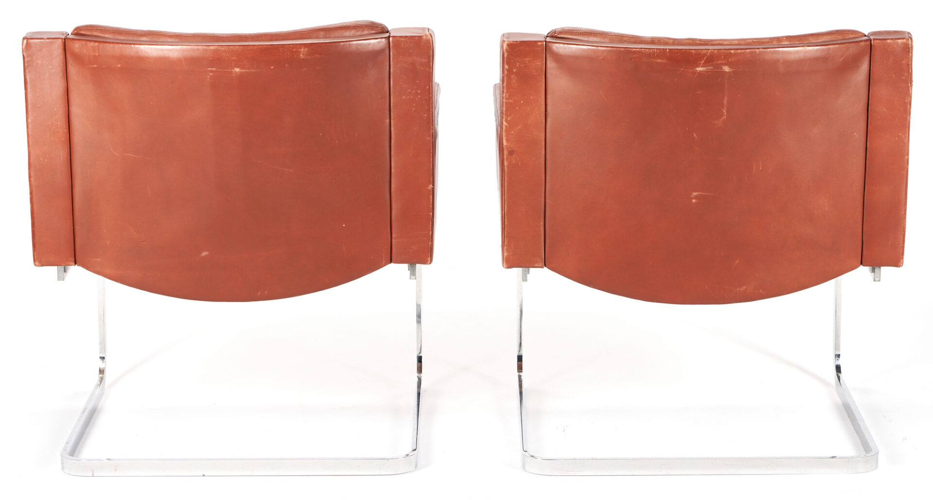 Lot 528: Pr. Mid-Century Leather Armchairs, Robert Haussmann for Stendig