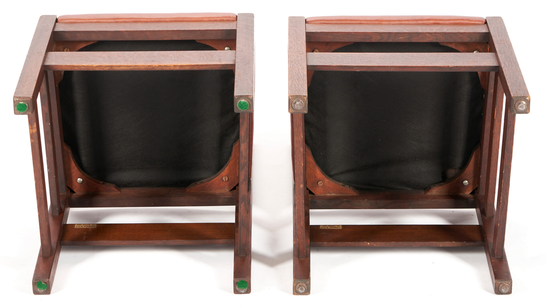 Lot 531: Set of 4 labeled L .& J.G. Stickley Oak Side Chairs