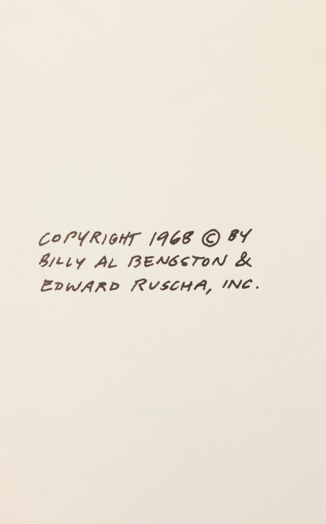 Lot 545: Edward Ruscha & Billy Al Bengston: Business Cards, Signed 1st Edition, 1968
