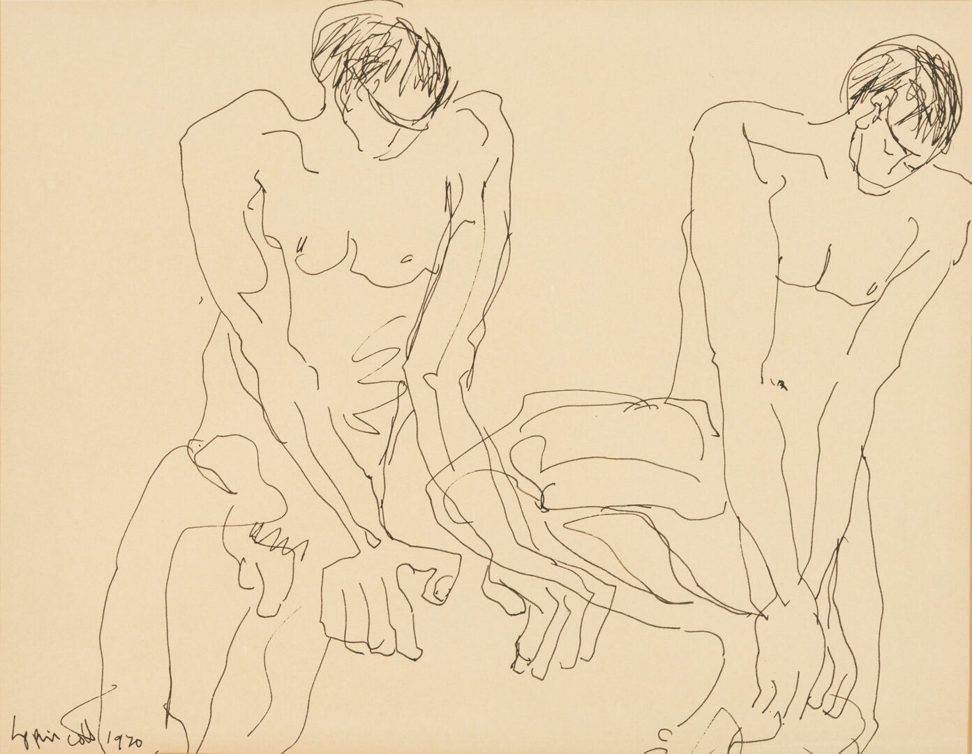 Lot 548: 3 Janet Lippincott Nude Figure Study Drawings